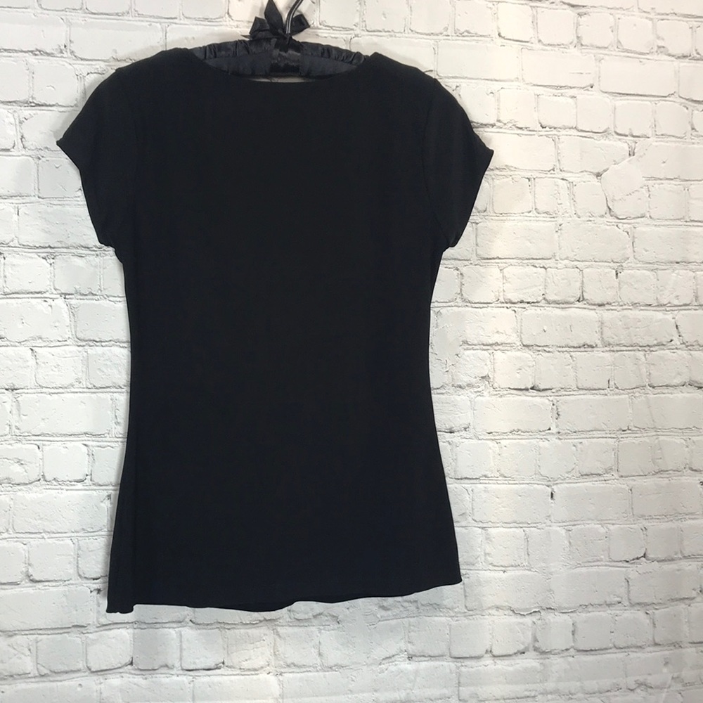 WHMB Black pleated front tee Sz Small - Picture 4 of 4